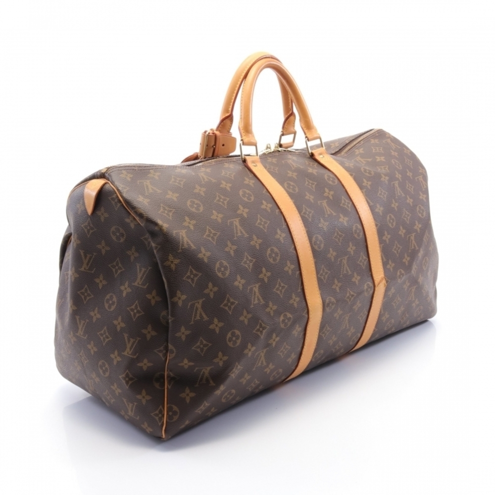 Louis Vuitton Keepall 55 Monogram Boston Bag Brown